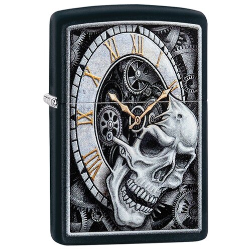 Zippo   Skull Clock Design Black Matte, 29854  1 . 1 . 60  5854